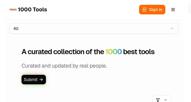 Screenshot of 1000tools.best