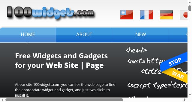 Screenshot of 100widgets.com