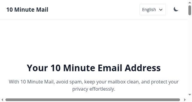 Screenshot of 10minutemail.one