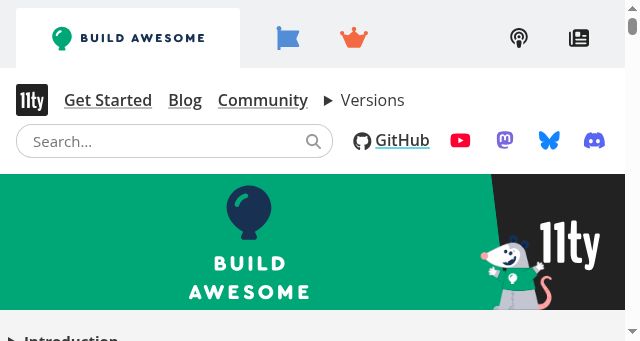 Screenshot of 11ty.dev