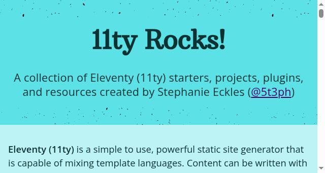 Screenshot of 11ty.rocks