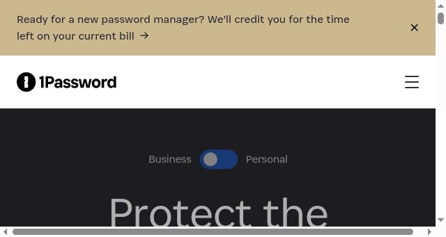 Screenshot of 1password.com