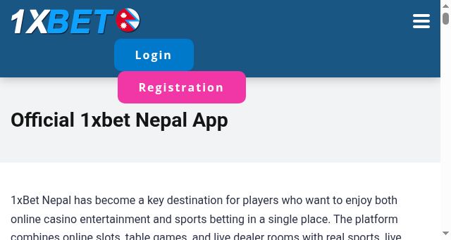 Screenshot of 1xbetnepal.app