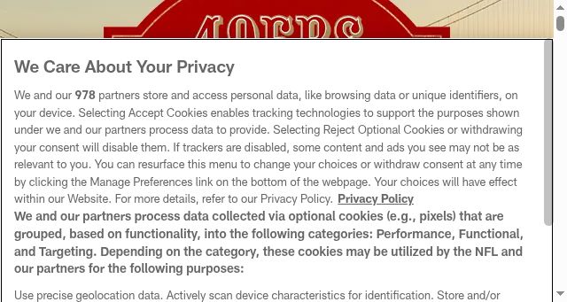 Screenshot of 49ers.com