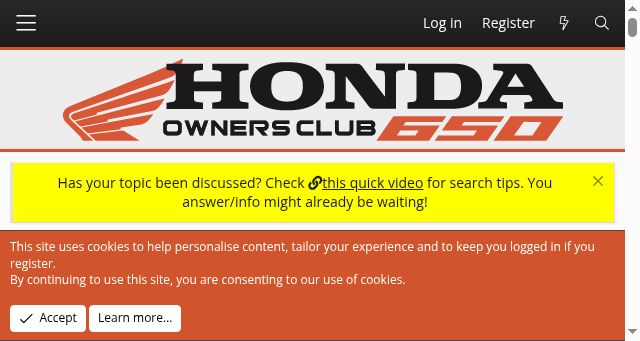 Screenshot of 650f.bike