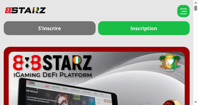 Screenshot of 888starz.ci