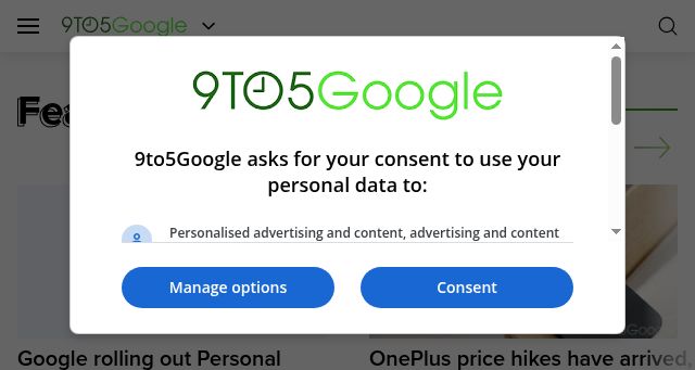 Screenshot of 9to5google.com