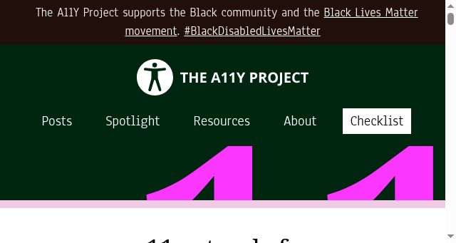Screenshot of a11yproject.com