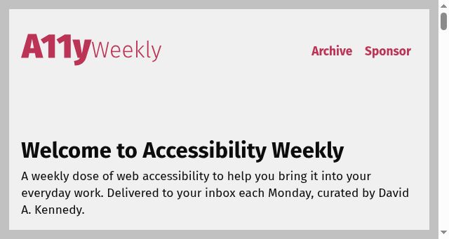 Screenshot of a11yweekly.com