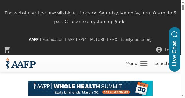 Screenshot of aafp.org