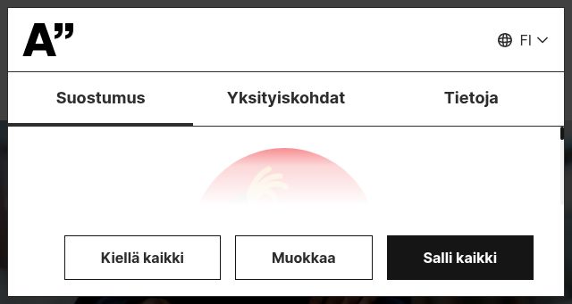 Screenshot of aalto.fi