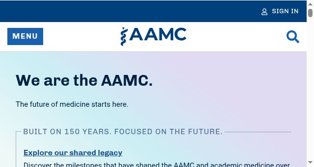 Screenshot of aamc.org