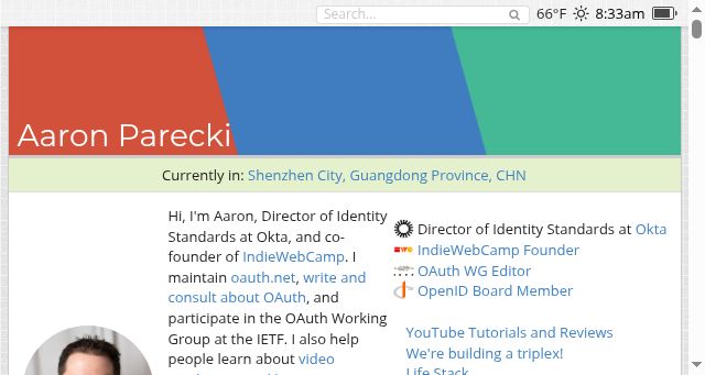 Screenshot of aaronparecki.com