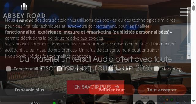 Screenshot of abbeyroadinstitute.fr
