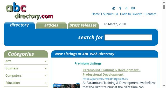 Screenshot of abc-directory.com