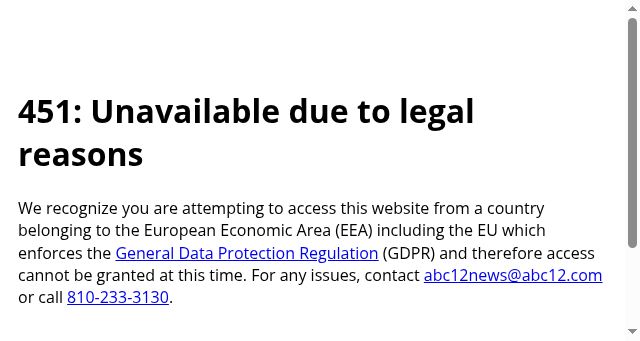 Screenshot of abc12.com