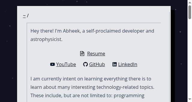 Screenshot of abheek.dev