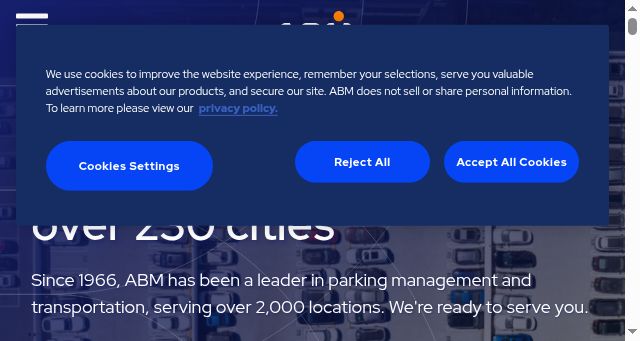 Screenshot of abmparking.com