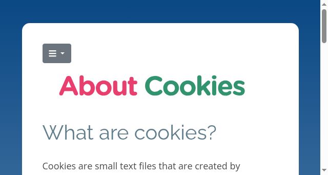 Screenshot of aboutcookies.com