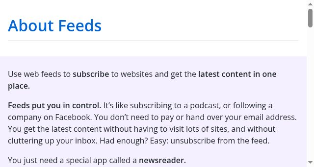 Screenshot of aboutfeeds.com