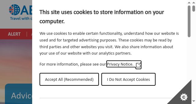 Screenshot of abta.com