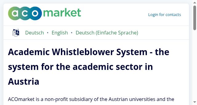 Screenshot of academic-whistleblower.at