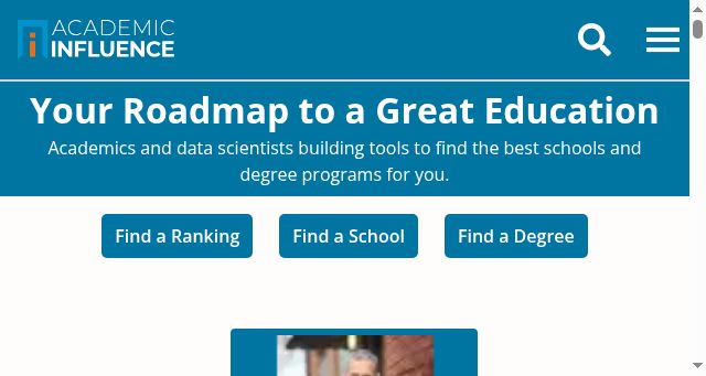 Screenshot of academicinfluence.com