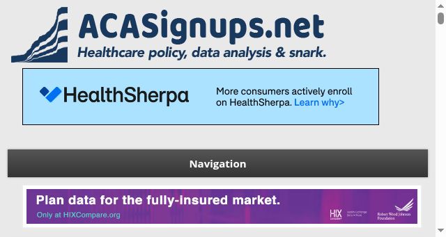 Screenshot of acasignups.net