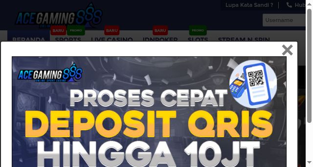 Screenshot of acegaming888-t.com