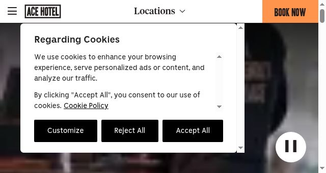 Screenshot of acehotel.com