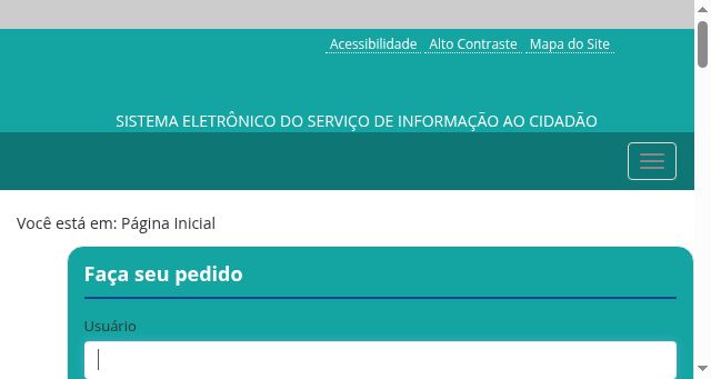 Screenshot of acessoainformacao.mg.gov.br