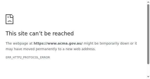 Screenshot of acma.gov.au
