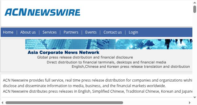 Screenshot of acnnewswire.com