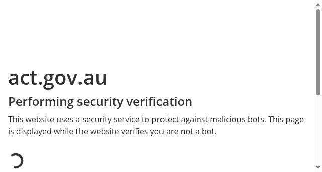 Screenshot of act.gov.au
