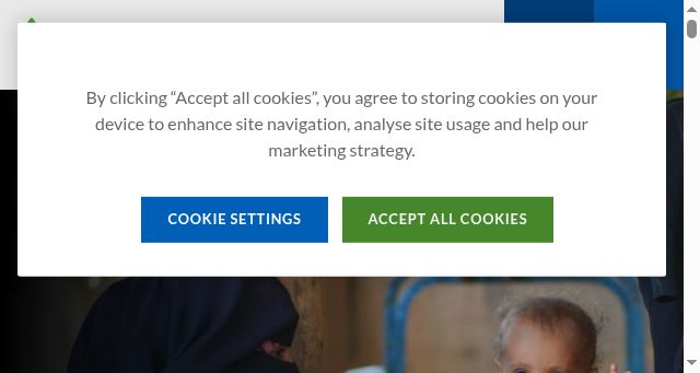 Screenshot of actionagainsthunger.org.uk