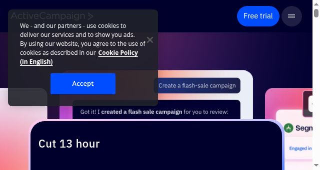 Screenshot of activecampaign.com