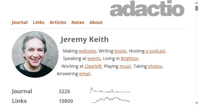 Screenshot of adactio.com