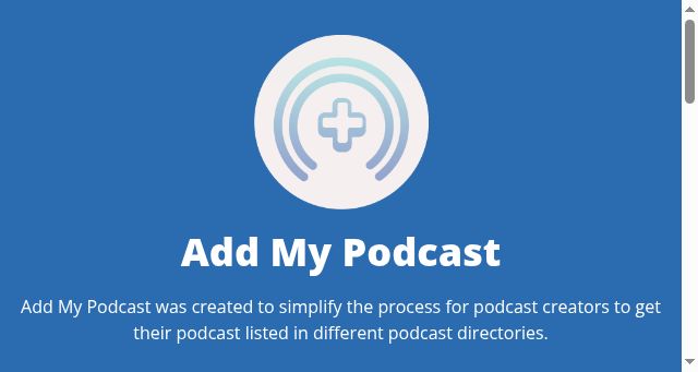 Screenshot of addmypodcast.com