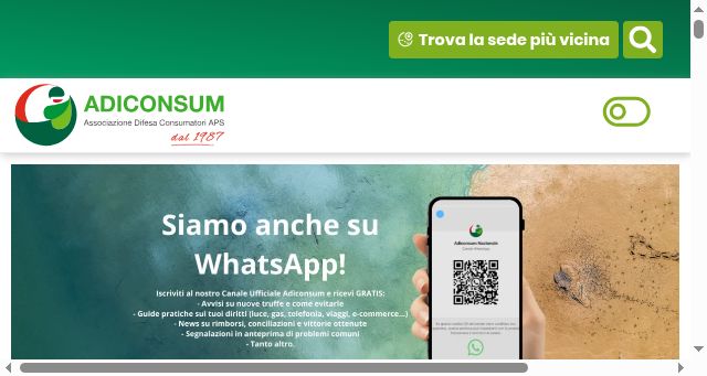 Screenshot of adiconsum.it