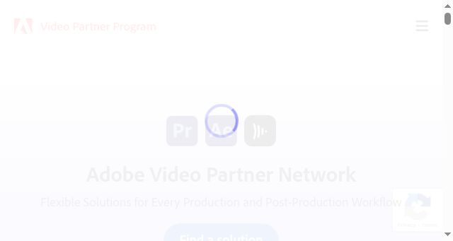 Screenshot of adobevideopartner.com