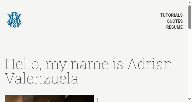 Screenshot of adrianvalenz.com