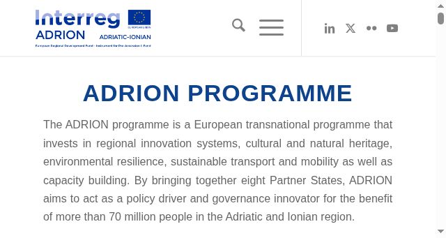 Screenshot of adrioninterreg.eu