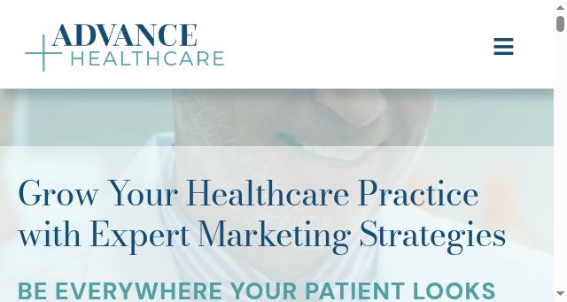 Screenshot of advancehealthcaremarketing.com