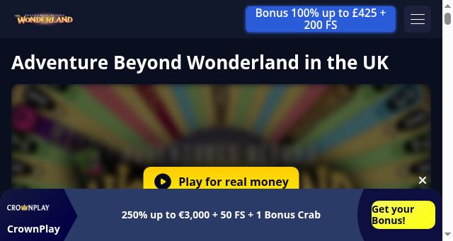 Screenshot of adventuresbeyondwonderland.co.uk