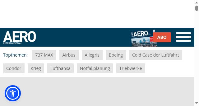 Screenshot of aerointernational.de