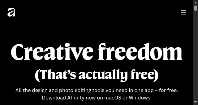 Screenshot of affinity.studio