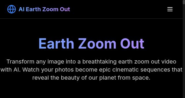 Screenshot of aiearthzoomout.org