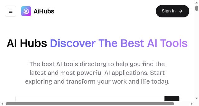 Screenshot of aihubs.ai