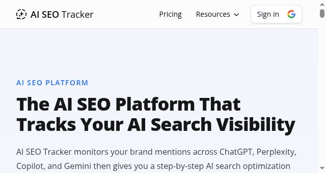 Screenshot of aiseotracker.com