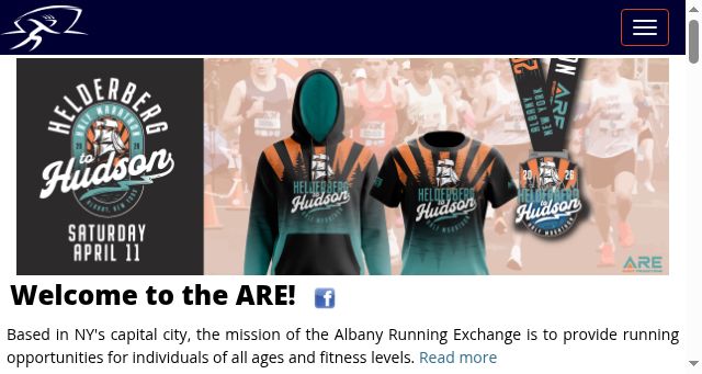 Screenshot of albanyrunningexchange.org